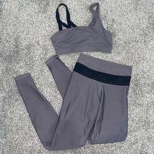 SET - Alo Yoga Purple Dusk Bra & Leggings XS